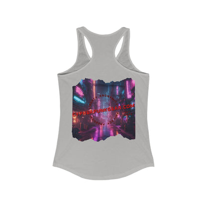 2 - sided cypherpunkgear Logo Women's Racerback Tank Top by cypherpunkgear – cypherpunkgear.com | Cypherpunk Merch