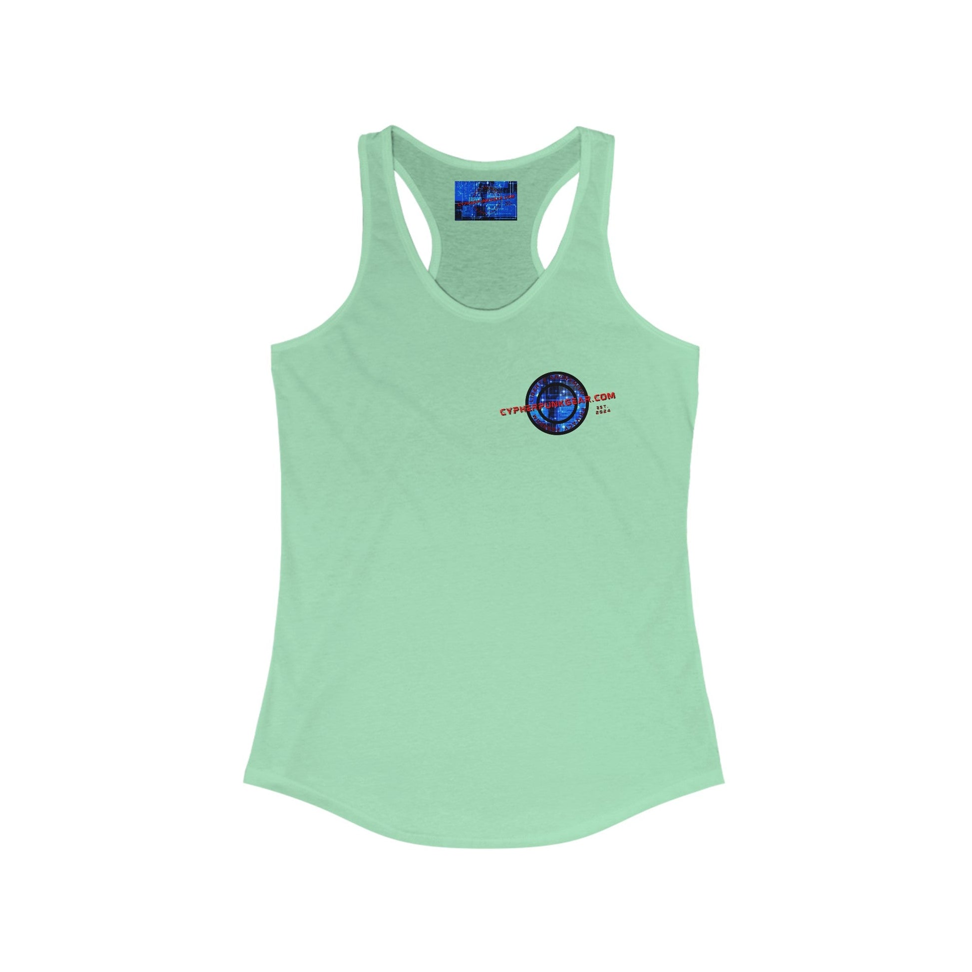 2 - sided cypherpunkgear Logo Women's Racerback Tank Top by cypherpunkgear – cypherpunkgear.com | Cypherpunk Merch