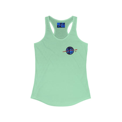 2 - sided cypherpunkgear Logo Women's Racerback Tank Top by cypherpunkgear – cypherpunkgear.com | Cypherpunk Merch
