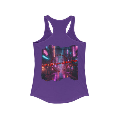 2 - sided cypherpunkgear Logo Women's Racerback Tank Top by cypherpunkgear – cypherpunkgear.com | Cypherpunk Merch