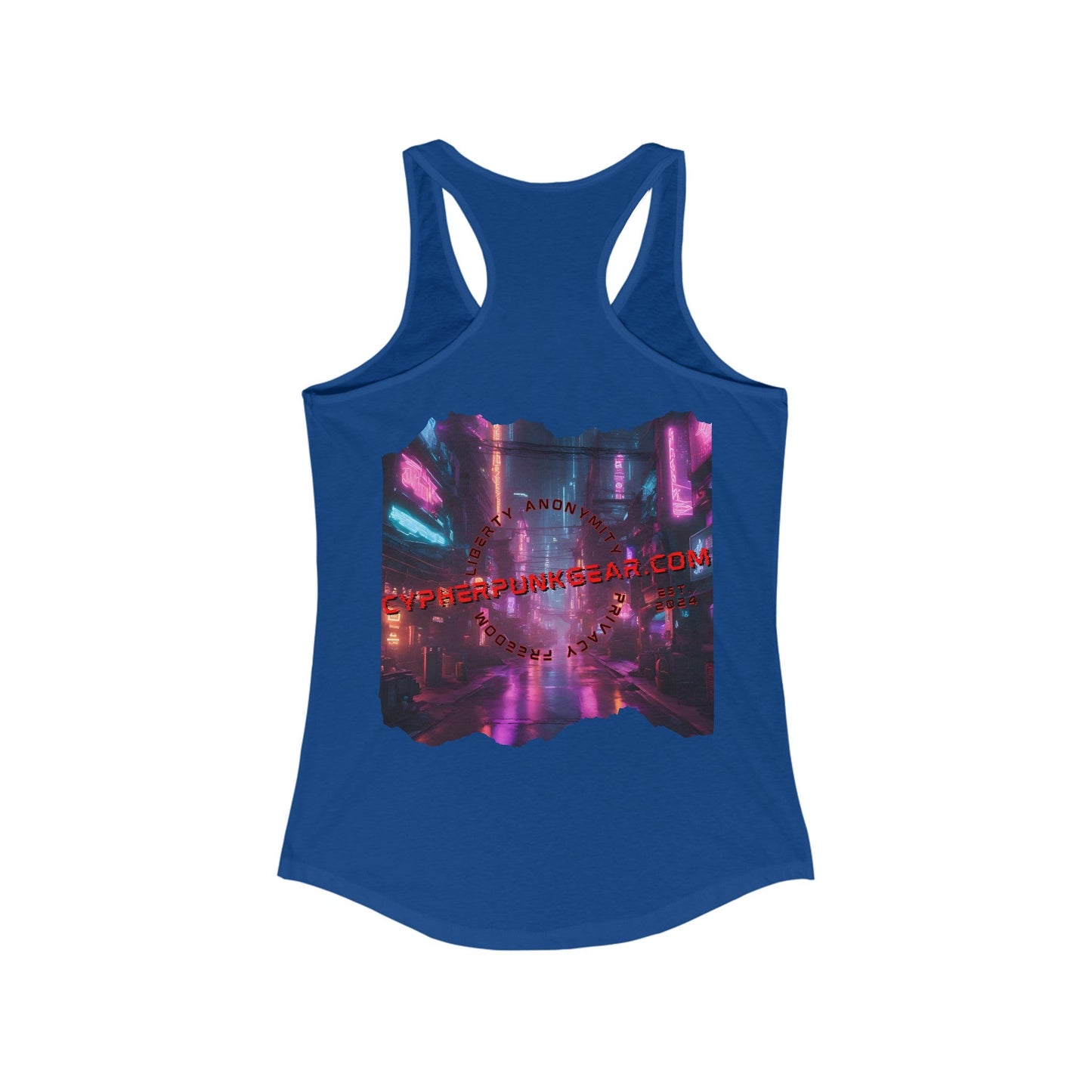 2 - sided cypherpunkgear Logo Women's Racerback Tank Top by cypherpunkgear – cypherpunkgear.com | Cypherpunk Merch