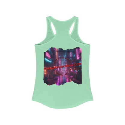 2 - sided cypherpunkgear Logo Women's Racerback Tank Top by cypherpunkgear – cypherpunkgear.com | Cypherpunk Merch