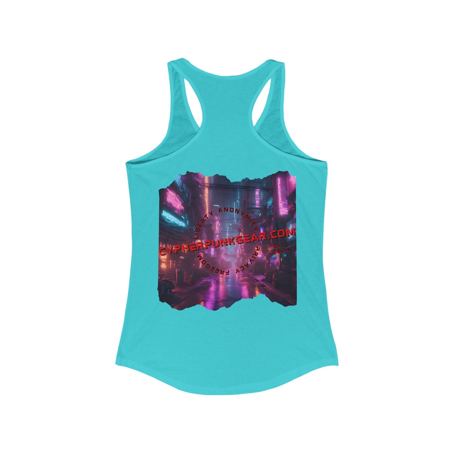 2 - sided cypherpunkgear Logo Women's Racerback Tank Top by cypherpunkgear – cypherpunkgear.com | Cypherpunk Merch