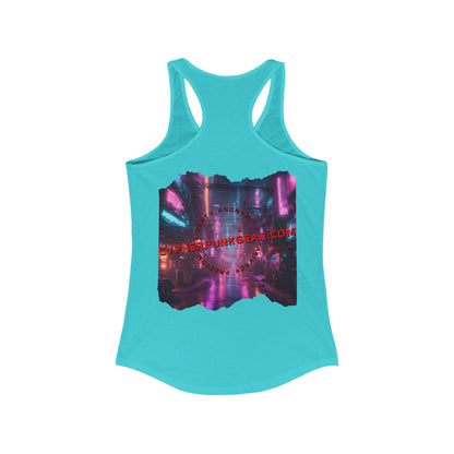 2 - sided cypherpunkgear Logo Women's Racerback Tank Top by cypherpunkgear – cypherpunkgear.com | Cypherpunk Merch