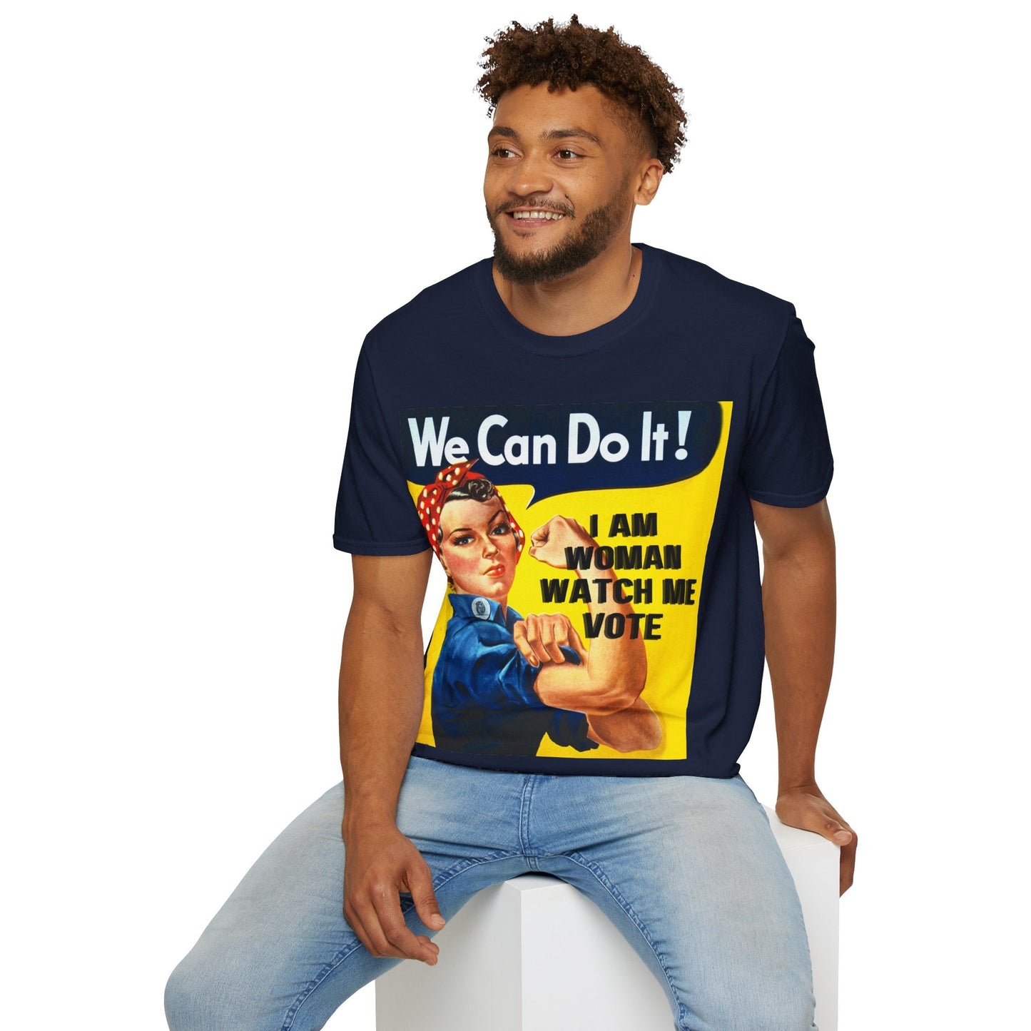 2 - sided I Am Woman Watch Me Vote DKcolors Rosie Unisex T-Shirt by cypherpunkgear – cypherpunkgear.com | Cypherpunk Merch