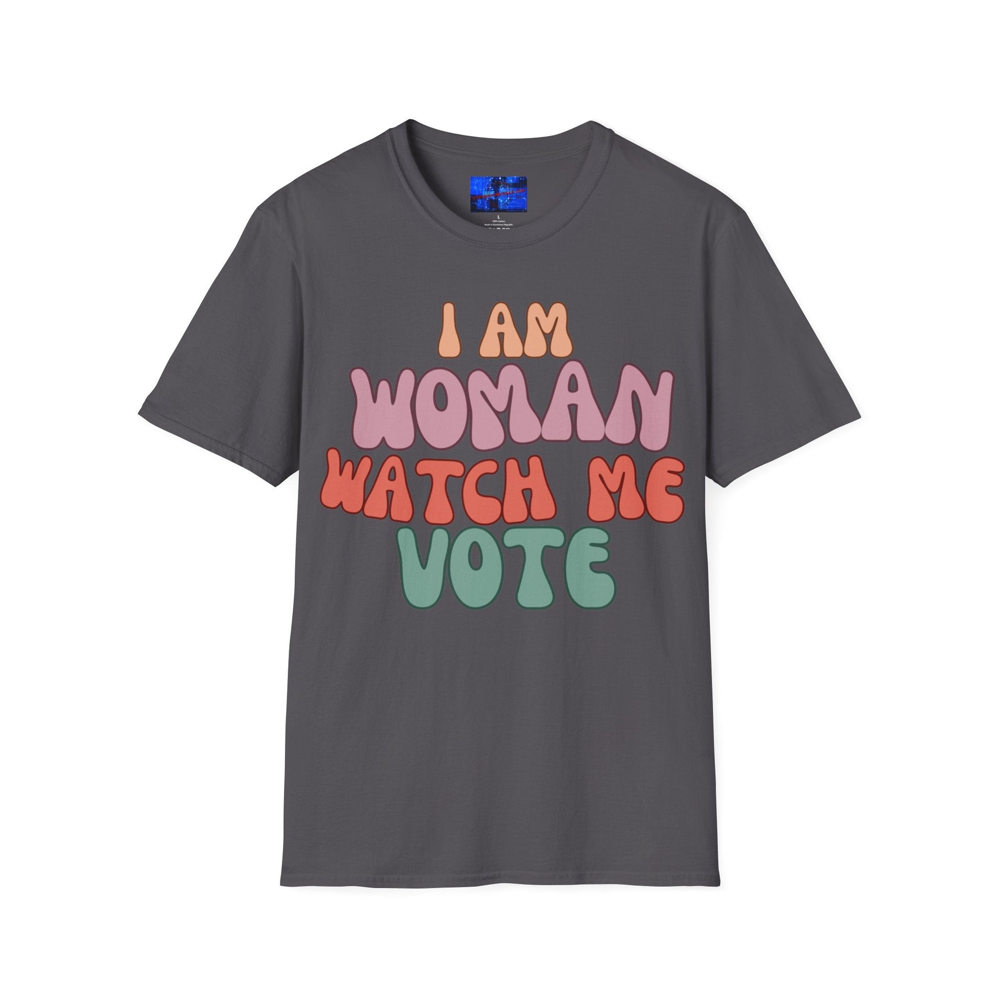 2 - sided I Am Woman Watch Me Vote DKcolors Unisex T-Shirt by cypherpunkgear – cypherpunkgear.com | Cypherpunk Merch