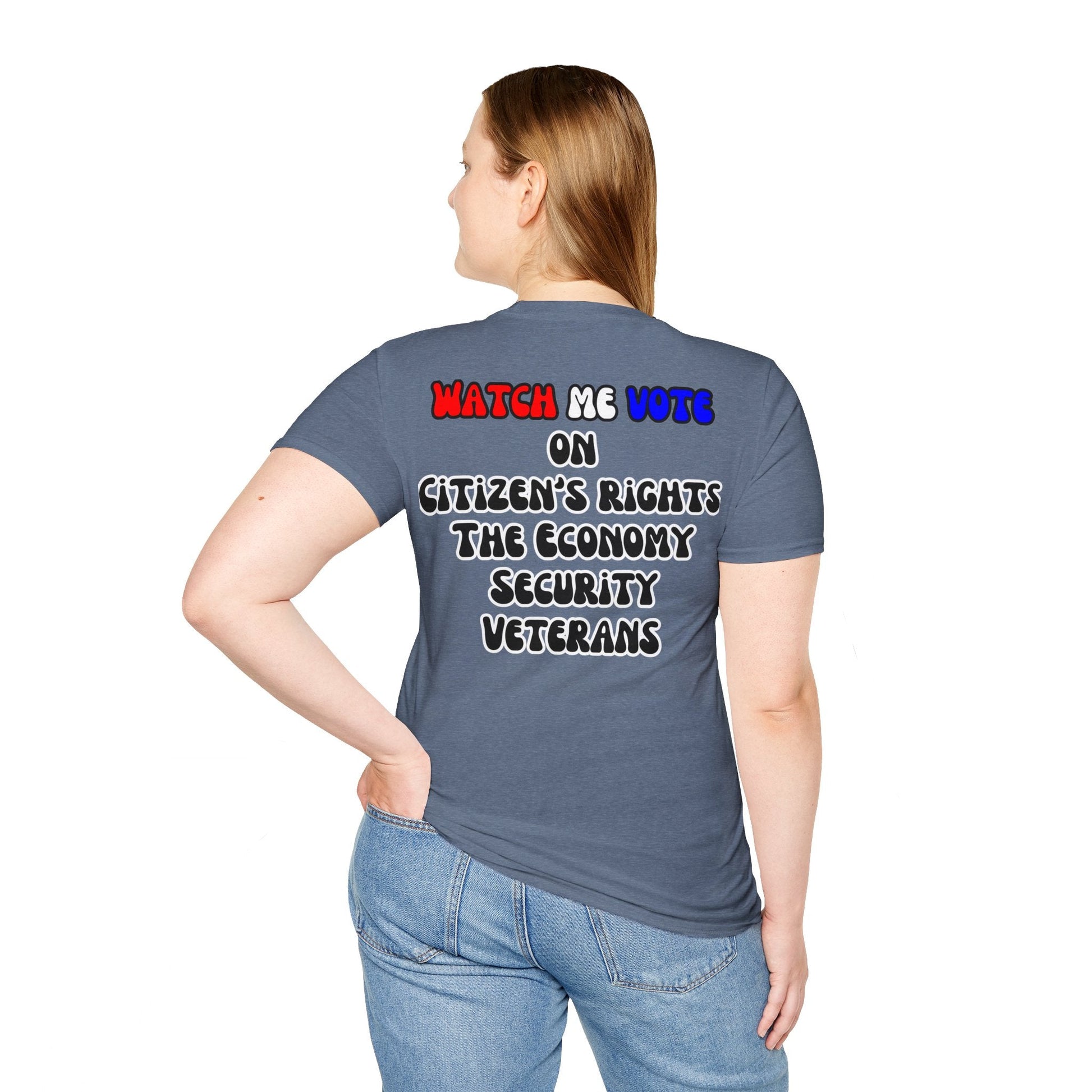 2 - sided I Am Woman Watch Me Vote DKcolors Unisex T-Shirt by cypherpunkgear – cypherpunkgear.com | Cypherpunk Merch