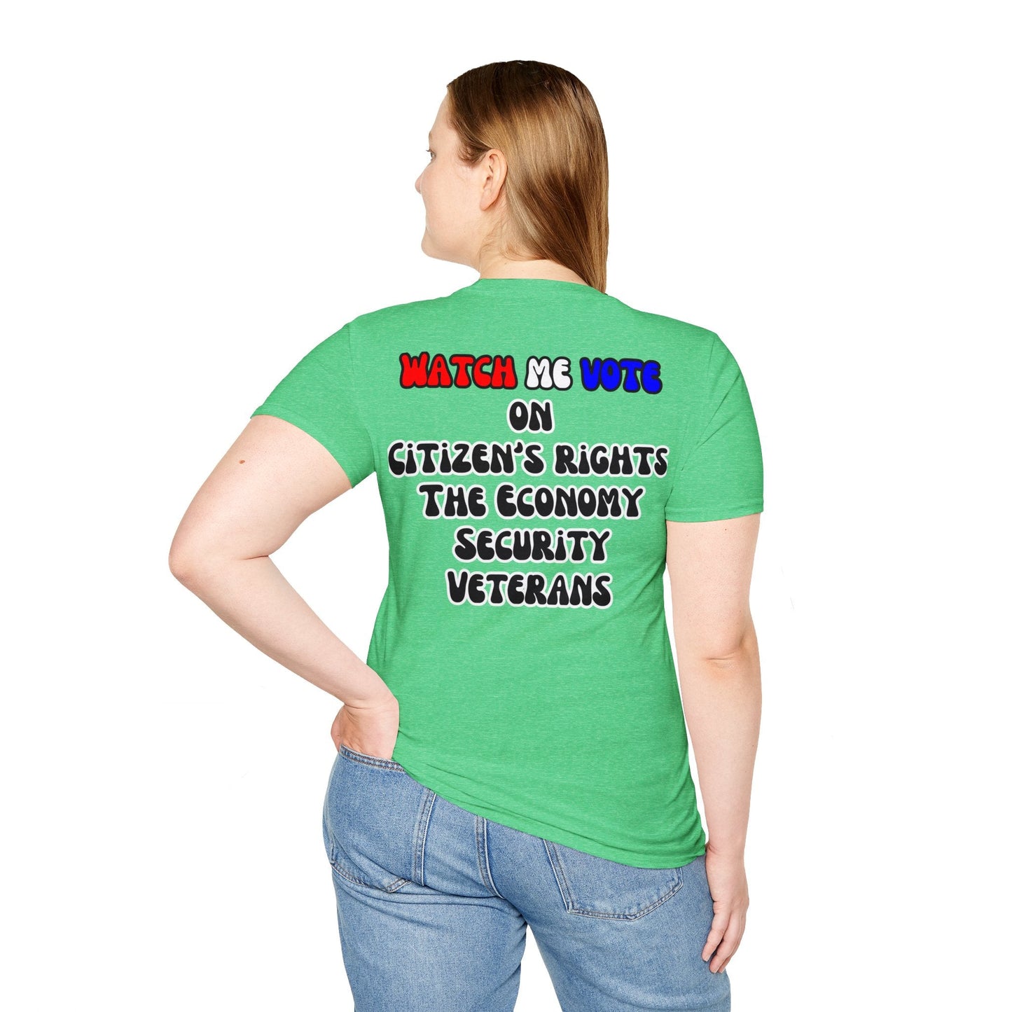 2 - sided I Am Woman Watch Me Vote DKcolors Unisex T-Shirt by cypherpunkgear – cypherpunkgear.com | Cypherpunk Merch
