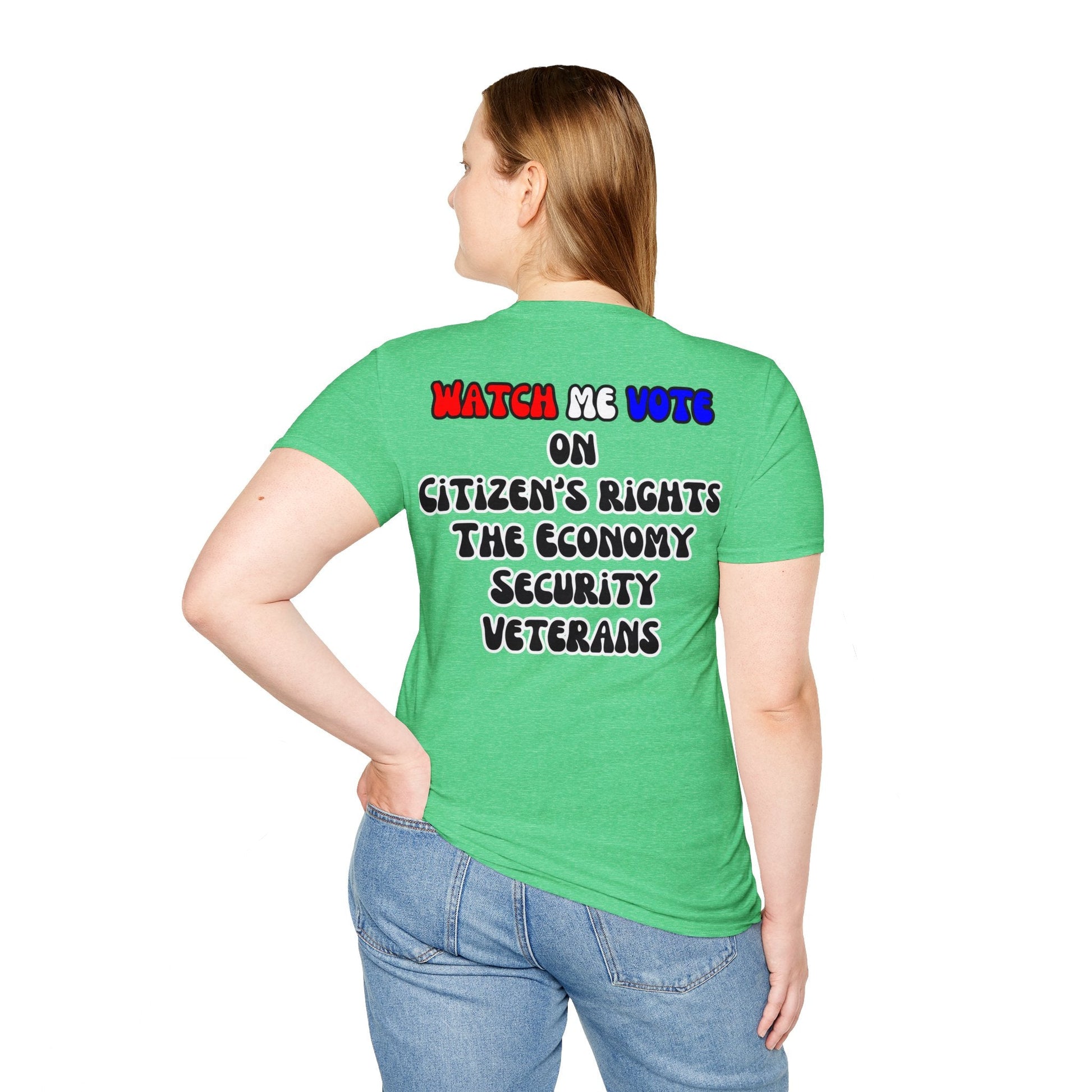 2 - sided I Am Woman Watch Me Vote DKcolors Unisex T-Shirt by cypherpunkgear – cypherpunkgear.com | Cypherpunk Merch