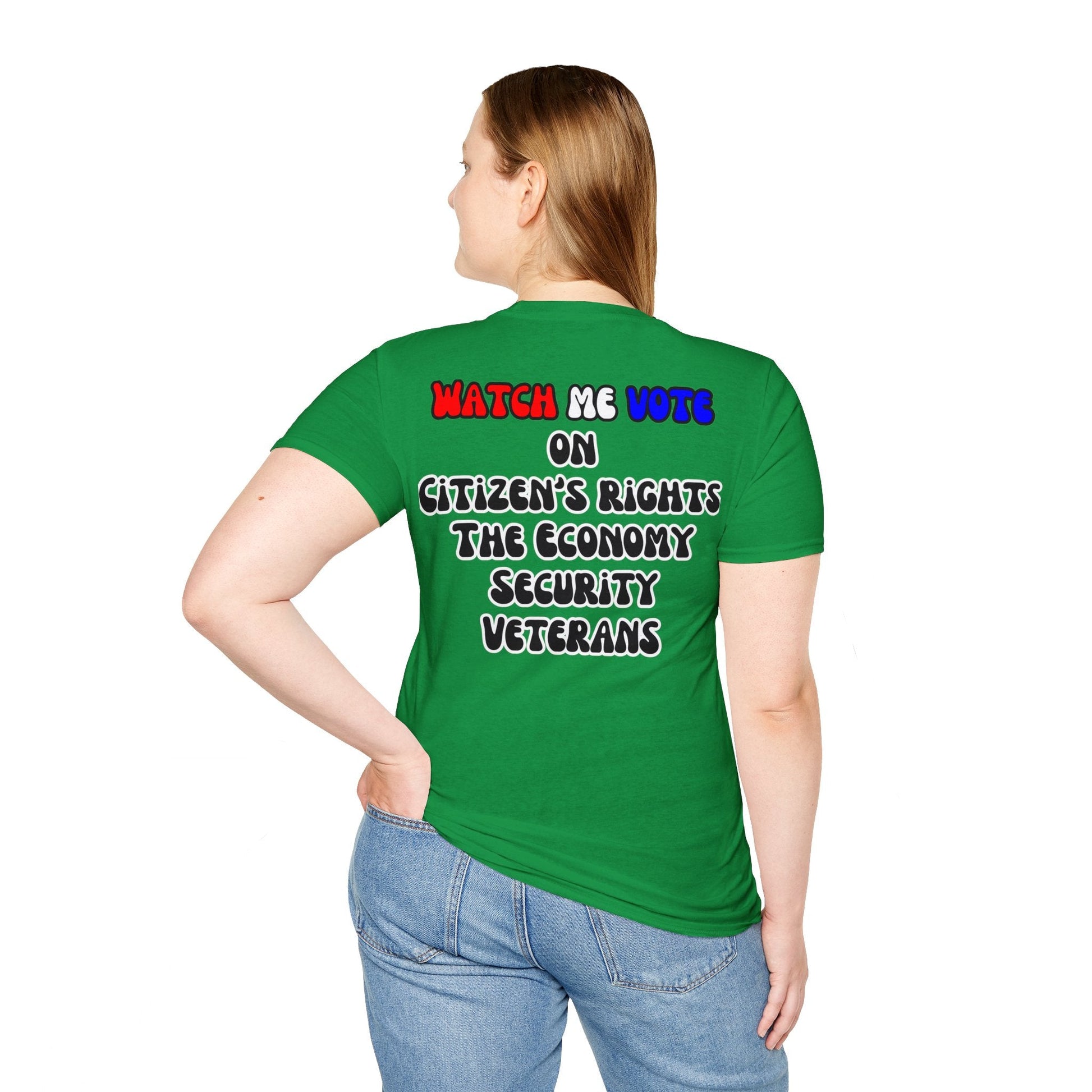 2 - sided I Am Woman Watch Me Vote DKcolors Unisex T-Shirt by cypherpunkgear – cypherpunkgear.com | Cypherpunk Merch