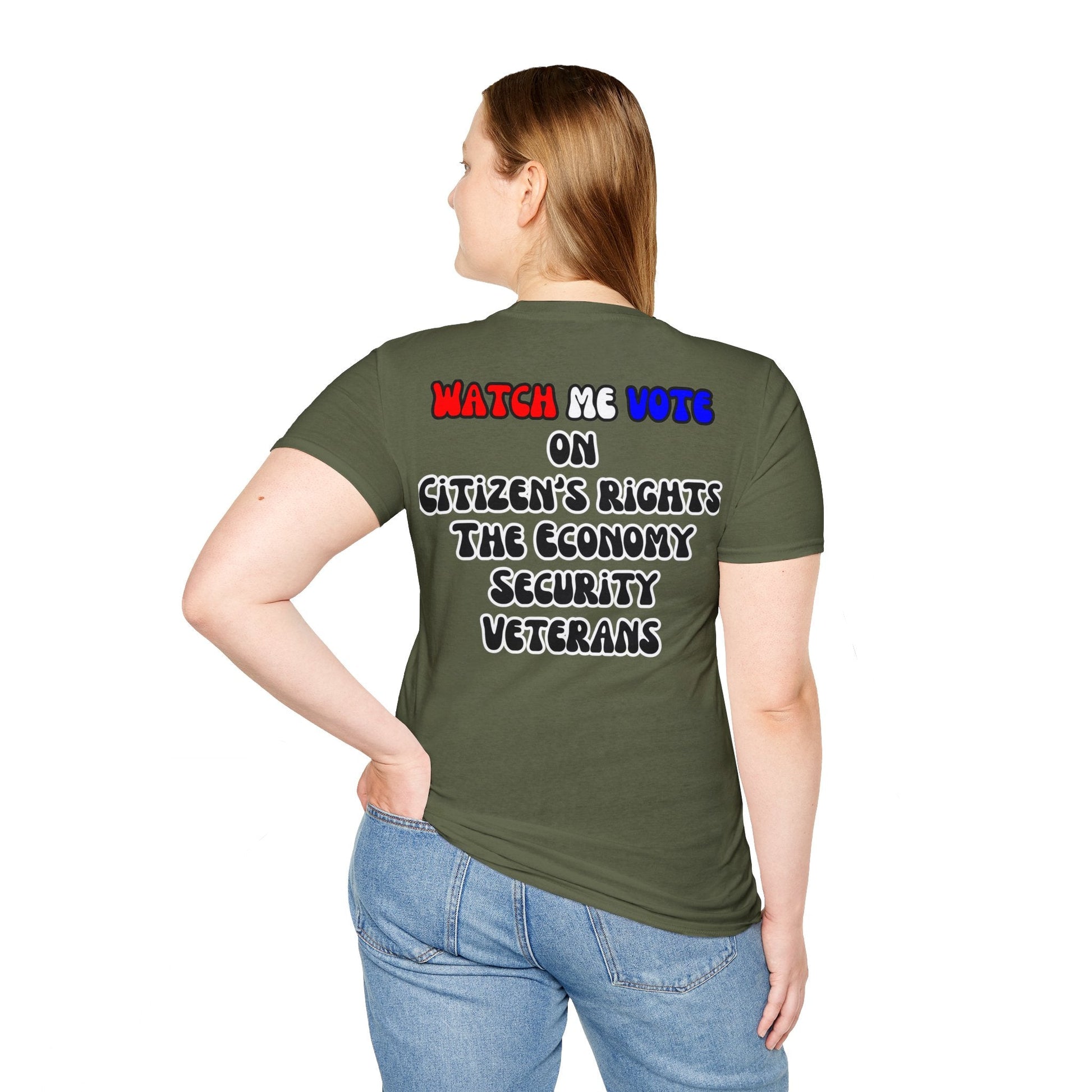 2 - sided I Am Woman Watch Me Vote DKcolors Unisex T-Shirt by cypherpunkgear – cypherpunkgear.com | Cypherpunk Merch