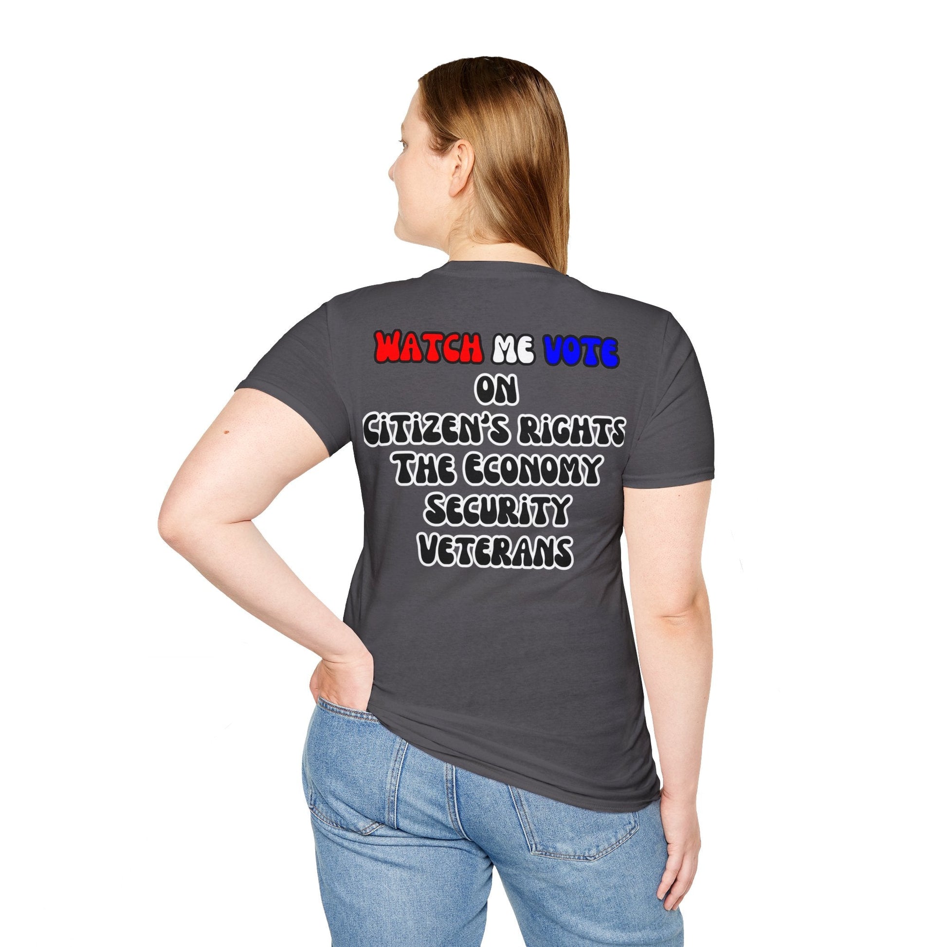 2 - sided I Am Woman Watch Me Vote DKcolors Unisex T-Shirt by cypherpunkgear – cypherpunkgear.com | Cypherpunk Merch