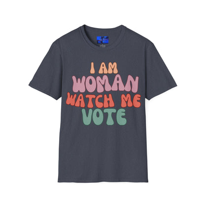 2 - sided I Am Woman Watch Me Vote DKcolors Unisex T-Shirt by cypherpunkgear – cypherpunkgear.com | Cypherpunk Merch