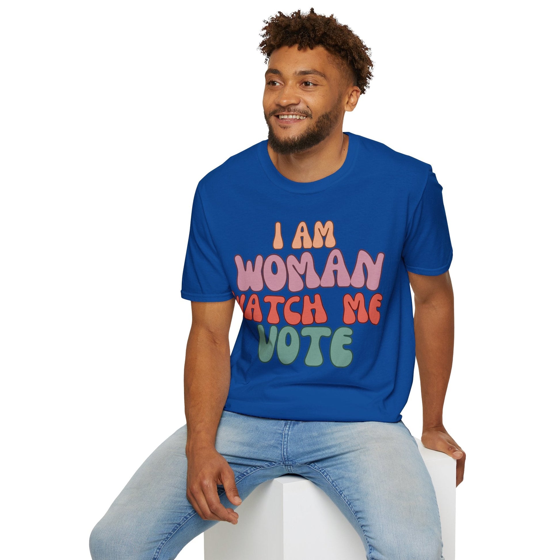2 - sided I Am Woman Watch Me Vote DKcolors Unisex T-Shirt by cypherpunkgear – cypherpunkgear.com | Cypherpunk Merch