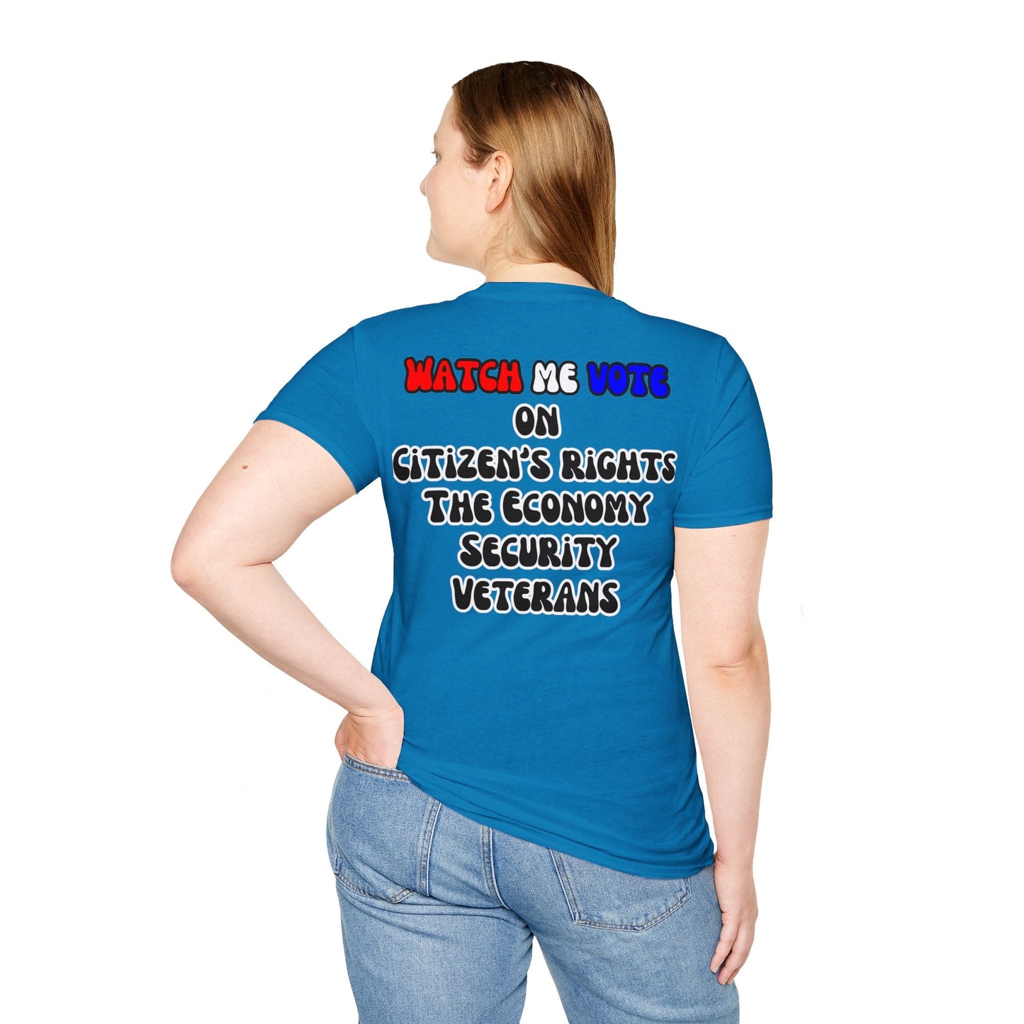 2 - sided I Am Woman Watch Me Vote DKcolors Unisex T-Shirt by cypherpunkgear – cypherpunkgear.com | Cypherpunk Merch