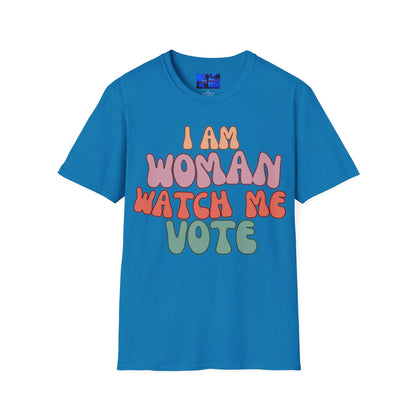 2 - sided I Am Woman Watch Me Vote DKcolors Unisex T-Shirt by cypherpunkgear – cypherpunkgear.com | Cypherpunk Merch