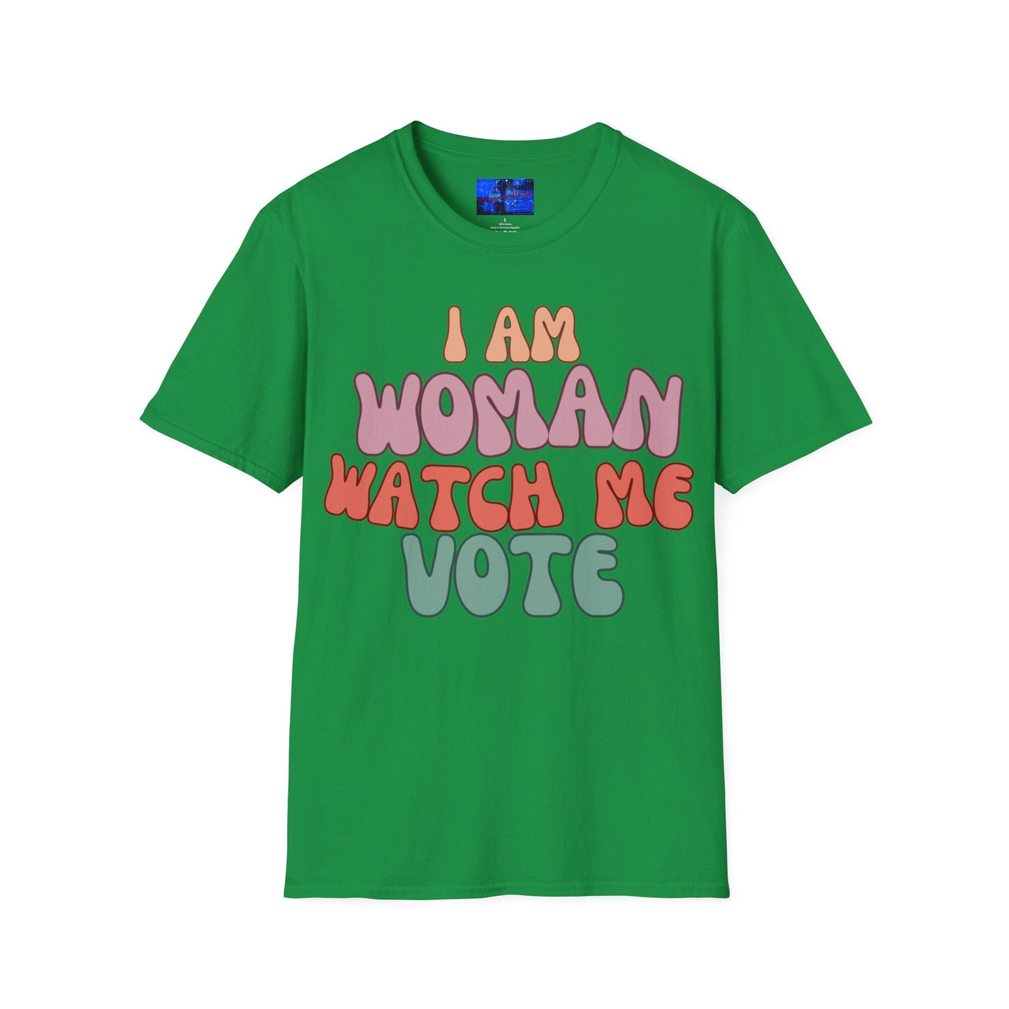 2 - sided I Am Woman Watch Me Vote DKcolors Unisex T-Shirt by cypherpunkgear – cypherpunkgear.com | Cypherpunk Merch