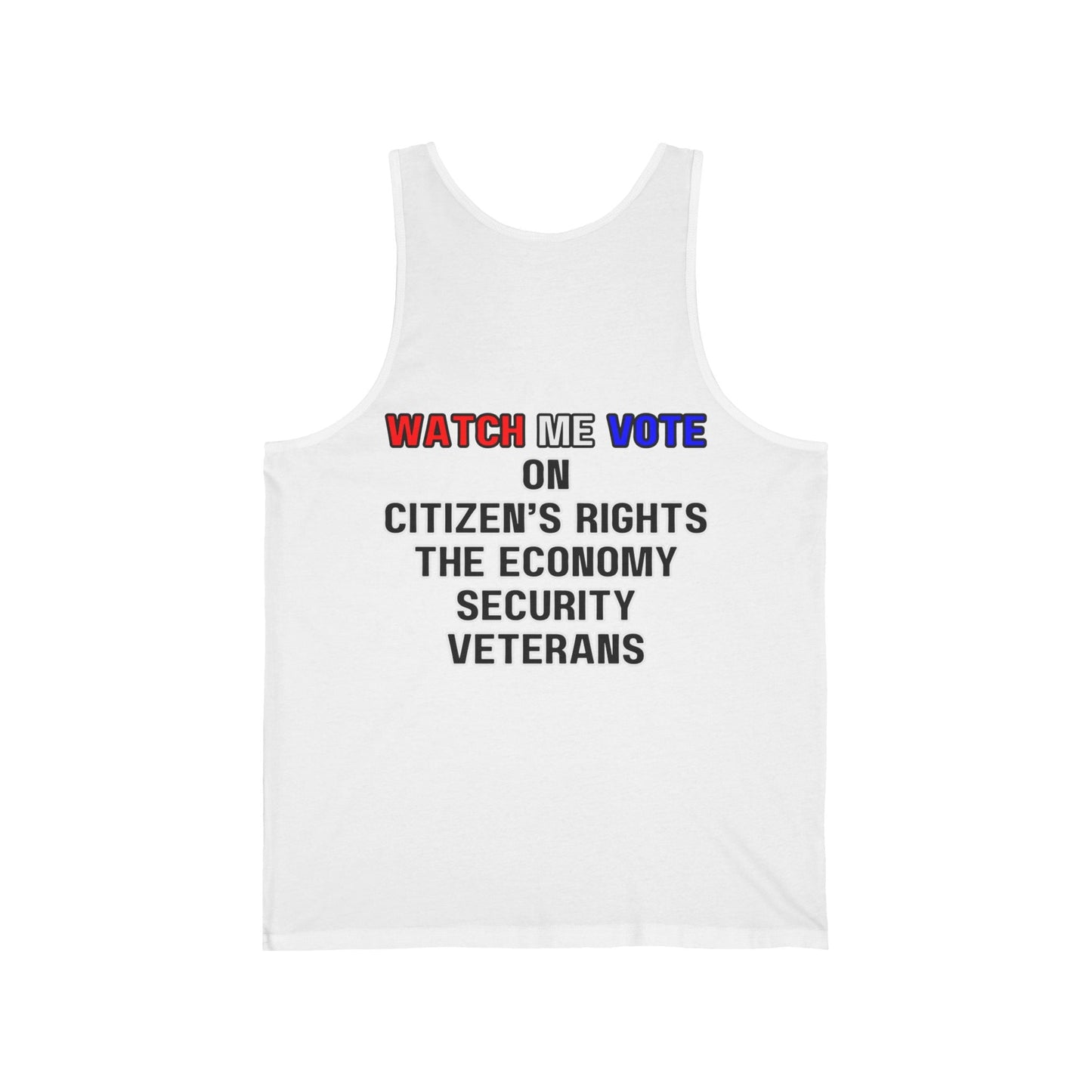 2 - sided I Am Woman Watch Me Vote Rosie Unisex Jersey Tank Top by cypherpunkgear – cypherpunkgear.com | Cypherpunk Merch