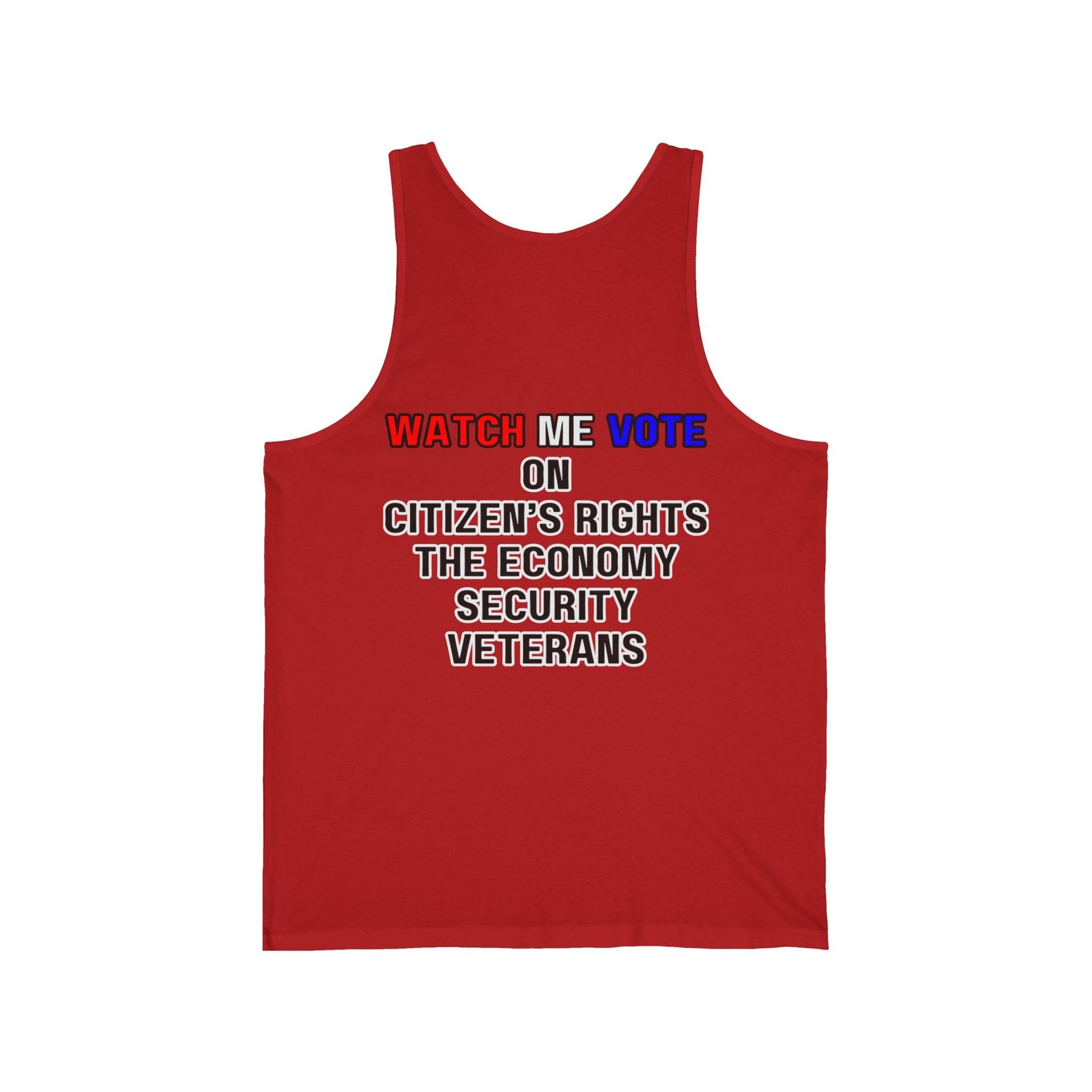 2 - sided I Am Woman Watch Me Vote Rosie Unisex Jersey Tank Top by cypherpunkgear – cypherpunkgear.com | Cypherpunk Merch