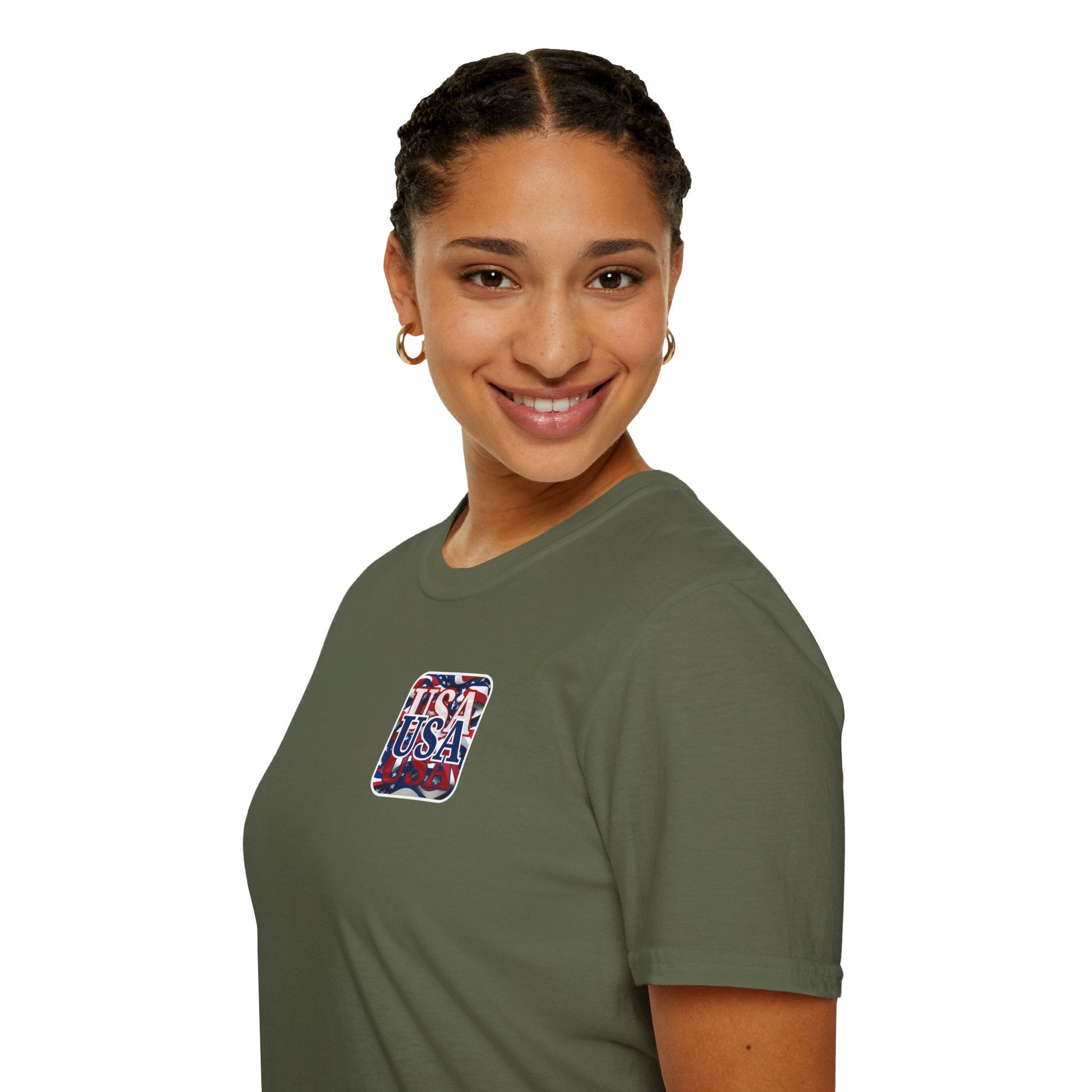 2 - sided Red White and BLUE USA Patriot DKcolors Unisex T-Shirt by cypherpunkgear – cypherpunkgear.com | Cypherpunk Merch