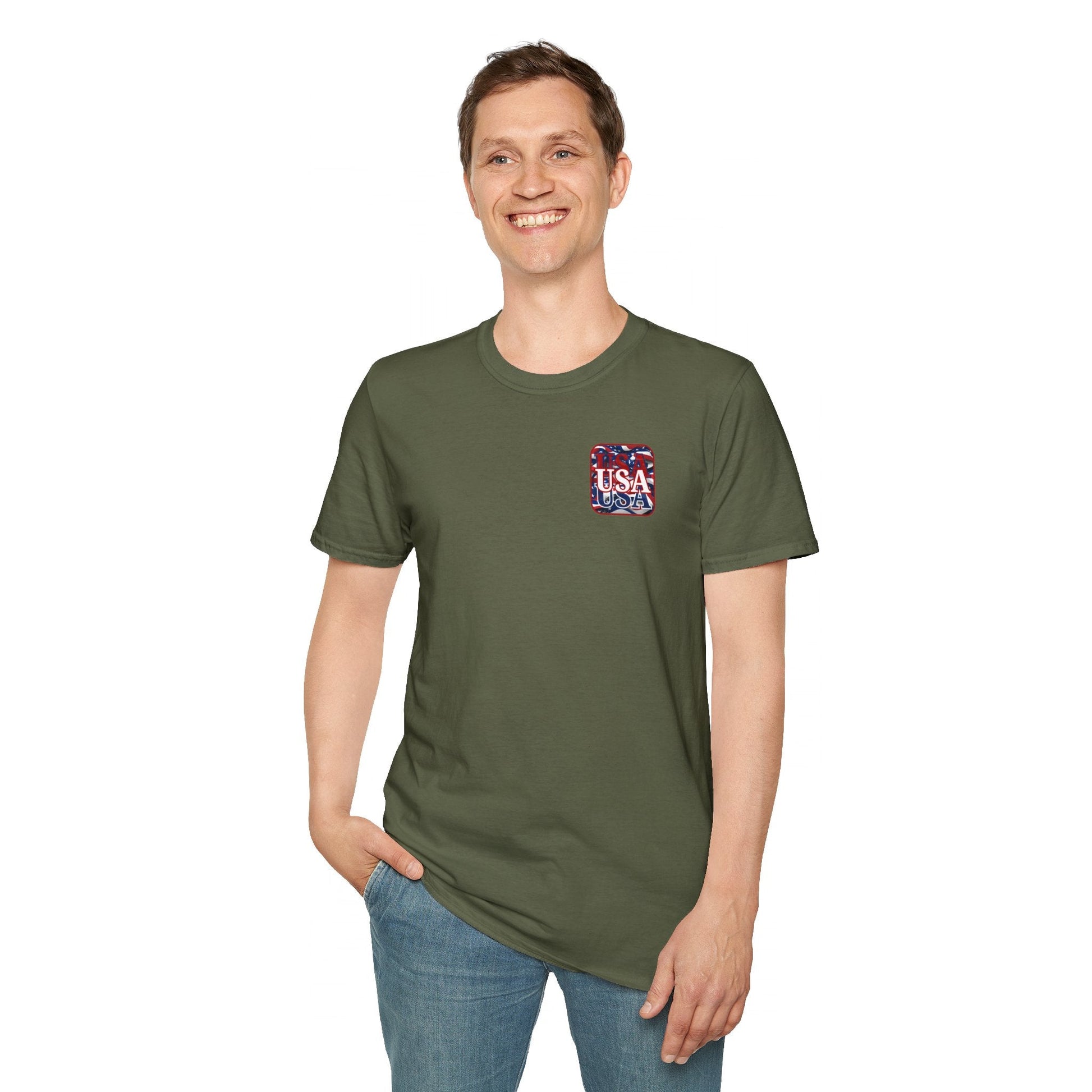 2 - sided Red WHITE and Blue USA Patriot DKcolors Unisex T-Shirt by cypherpunkgear – cypherpunkgear.com | Cypherpunk Merch