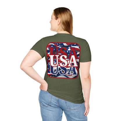 2 - sided Red WHITE and Blue USA Patriot DKcolors Unisex T-Shirt by cypherpunkgear – cypherpunkgear.com | Cypherpunk Merch