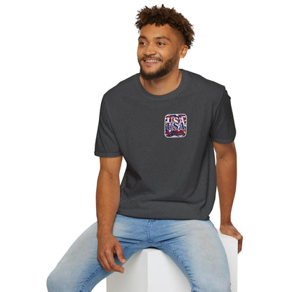 2 - sided Red White and BLUE USA Patriot DKcolors Unisex T-Shirt by cypherpunkgear – cypherpunkgear.com | Cypherpunk Merch