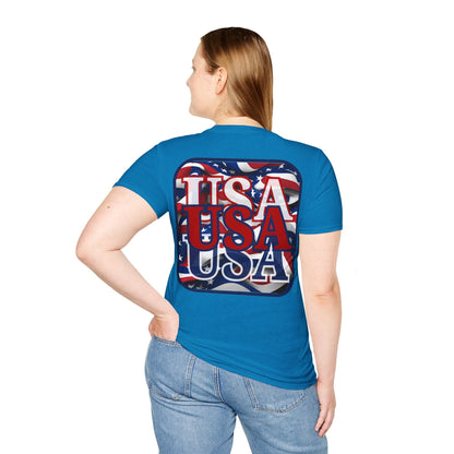 2 - sided RED White and Blue USA Patriot DKcolors Unisex T-Shirt by cypherpunkgear – cypherpunkgear.com | Cypherpunk Merch