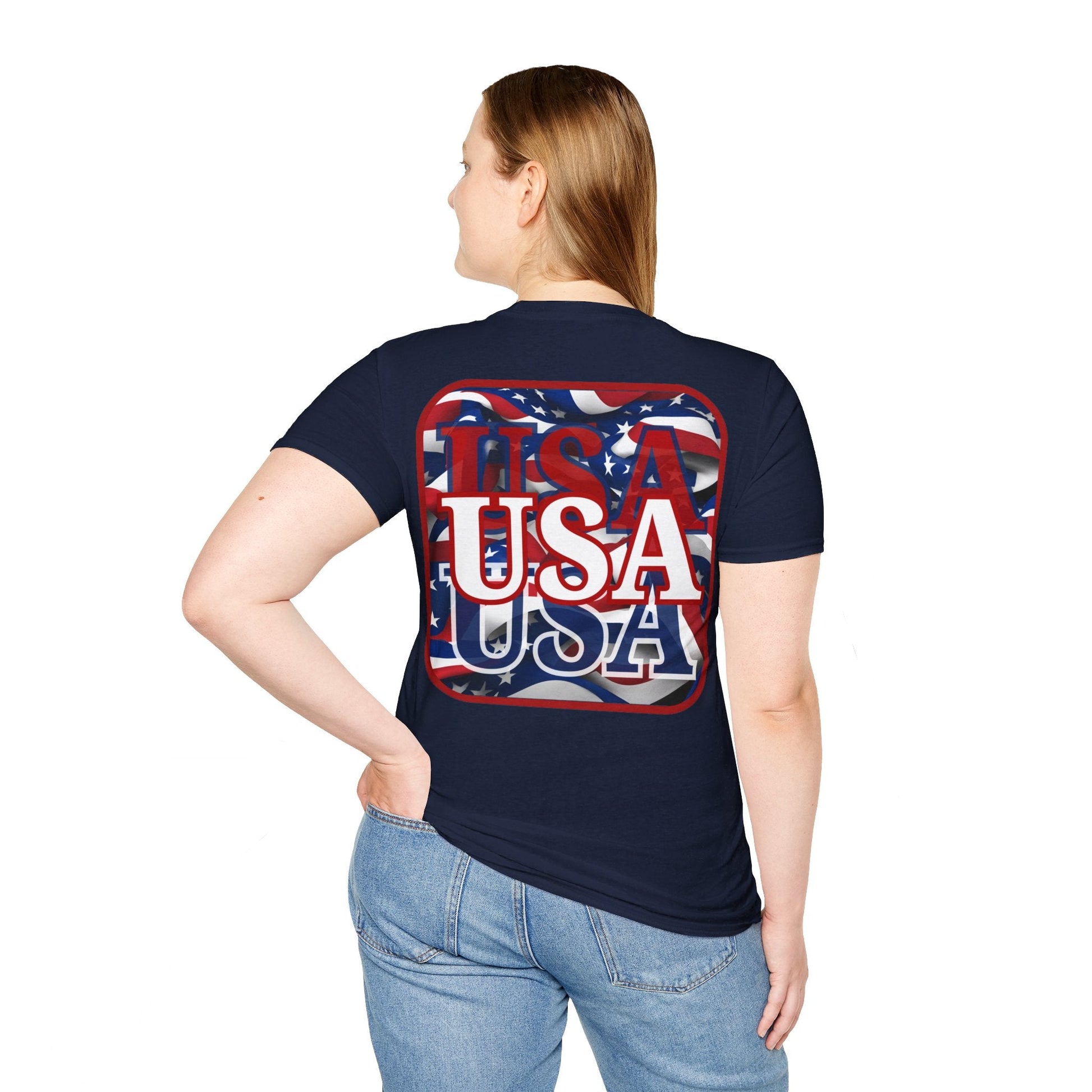 2 - sided Red WHITE and Blue USA Patriot DKcolors Unisex T-Shirt by cypherpunkgear – cypherpunkgear.com | Cypherpunk Merch