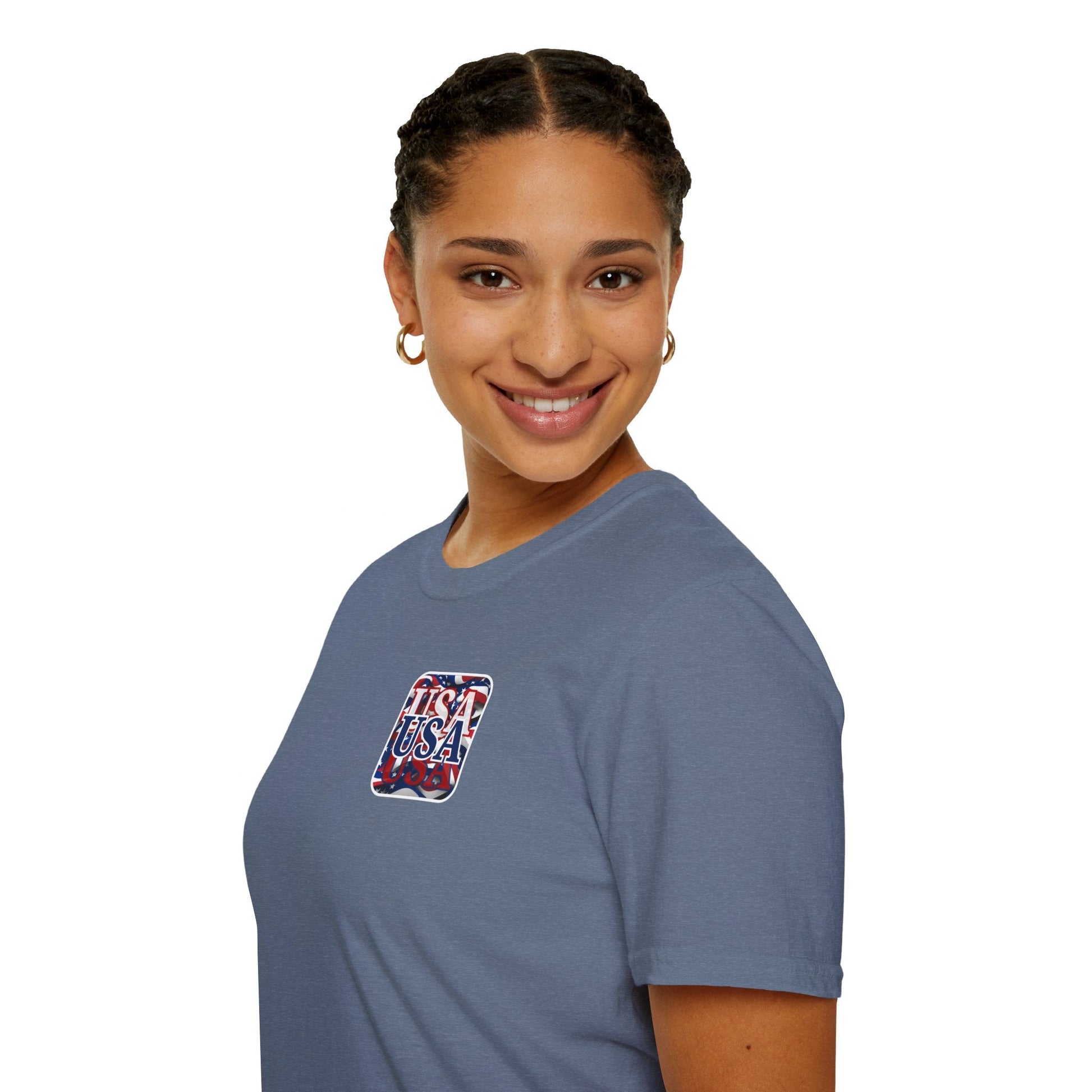 2 - sided Red White and BLUE USA Patriot DKcolors Unisex T-Shirt by cypherpunkgear – cypherpunkgear.com | Cypherpunk Merch