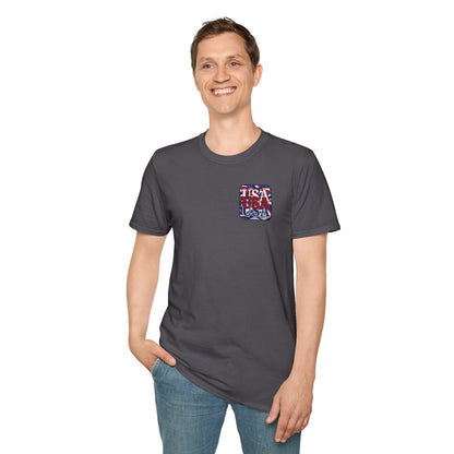 2 - sided RED White and Blue USA Patriot DKcolors Unisex T-Shirt by cypherpunkgear – cypherpunkgear.com | Cypherpunk Merch