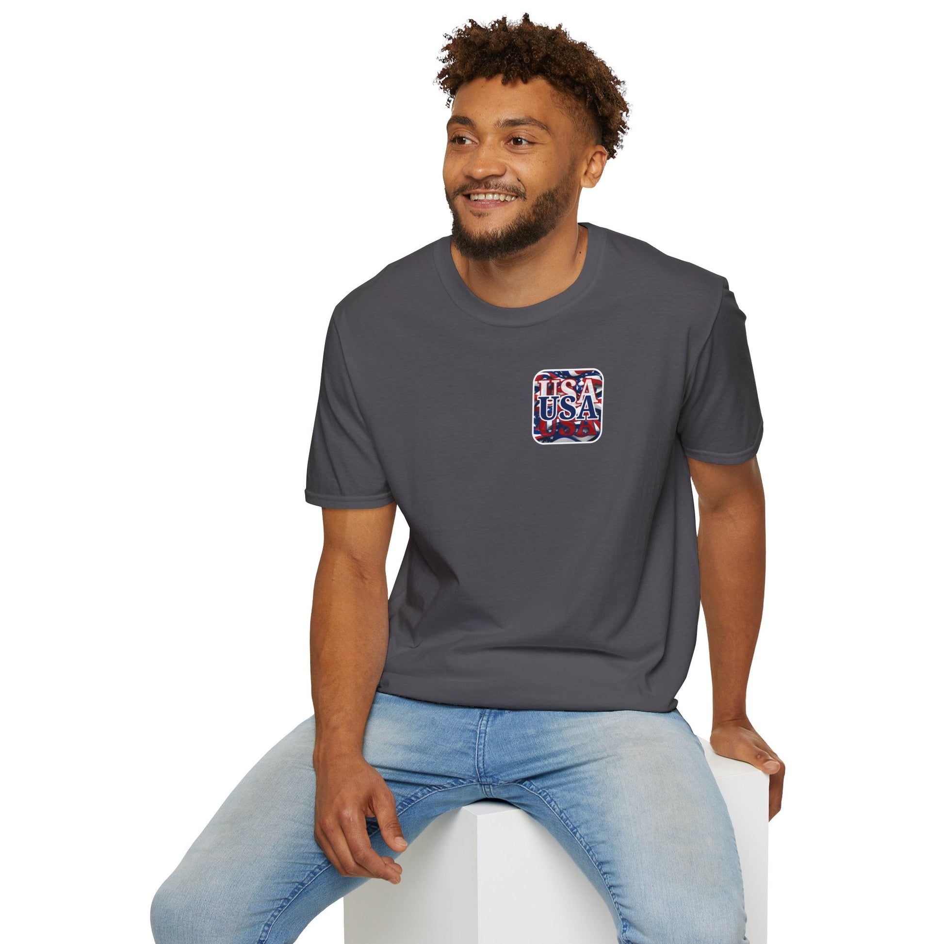 2 - sided Red White and BLUE USA Patriot DKcolors Unisex T-Shirt by cypherpunkgear – cypherpunkgear.com | Cypherpunk Merch
