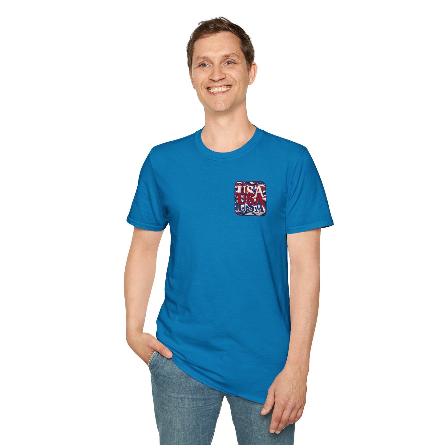 2 - sided RED White and Blue USA Patriot DKcolors Unisex T-Shirt by cypherpunkgear – cypherpunkgear.com | Cypherpunk Merch
