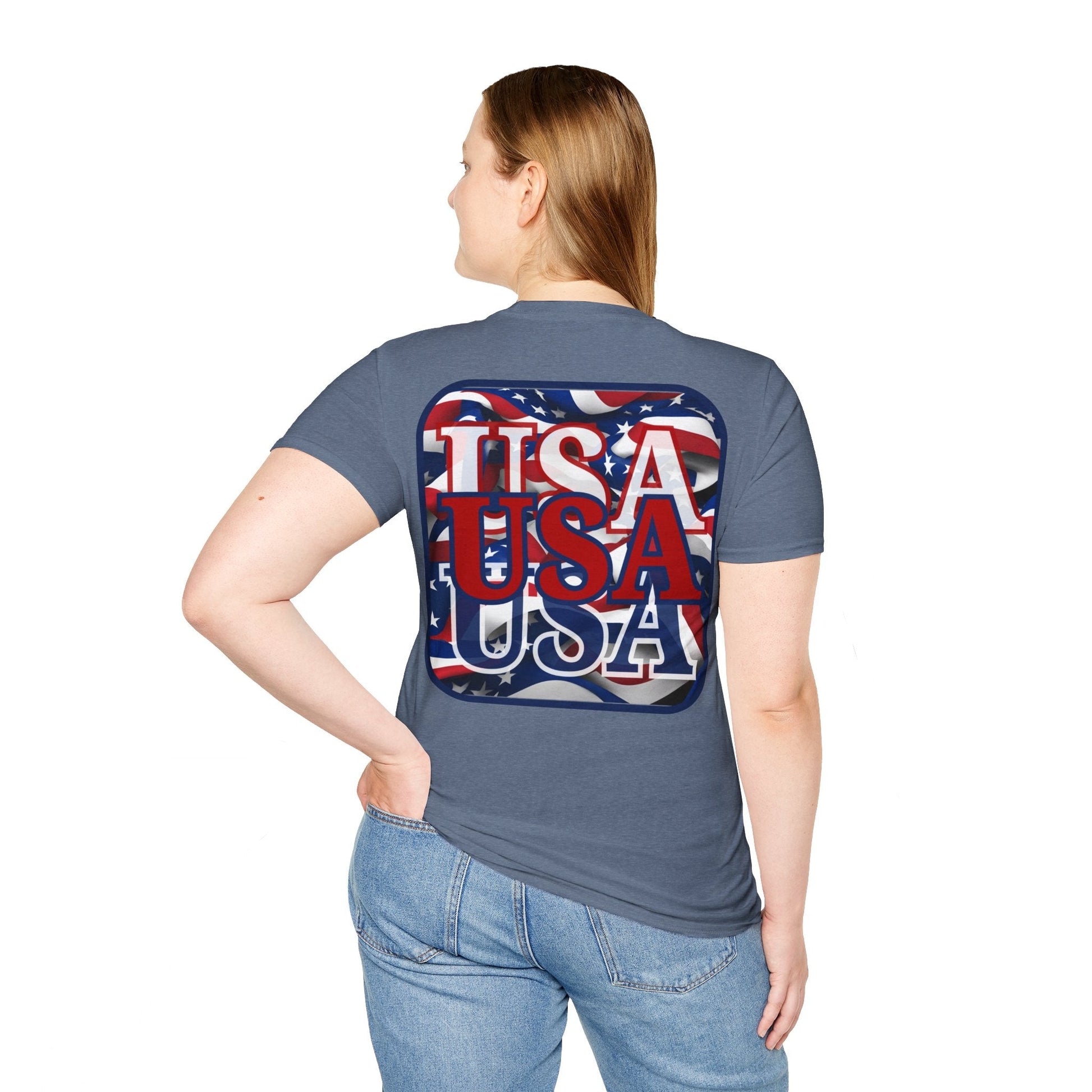 2 - sided RED White and Blue USA Patriot DKcolors Unisex T-Shirt by cypherpunkgear – cypherpunkgear.com | Cypherpunk Merch