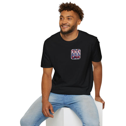 2 - sided Red White and BLUE USA Patriot DKcolors Unisex T-Shirt by cypherpunkgear – cypherpunkgear.com | Cypherpunk Merch