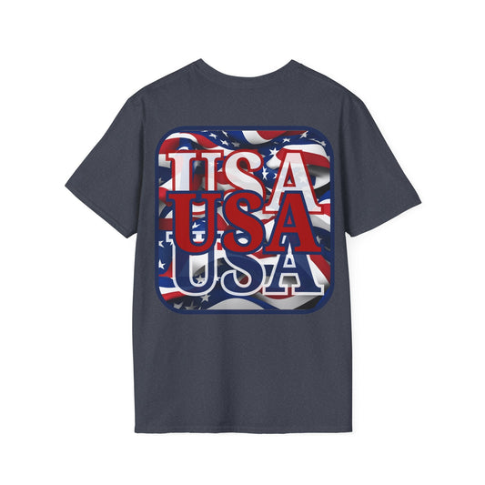 2 - sided RED White and Blue USA Patriot DKcolors Unisex T-Shirt by cypherpunkgear – cypherpunkgear.com | Cypherpunk Merch
