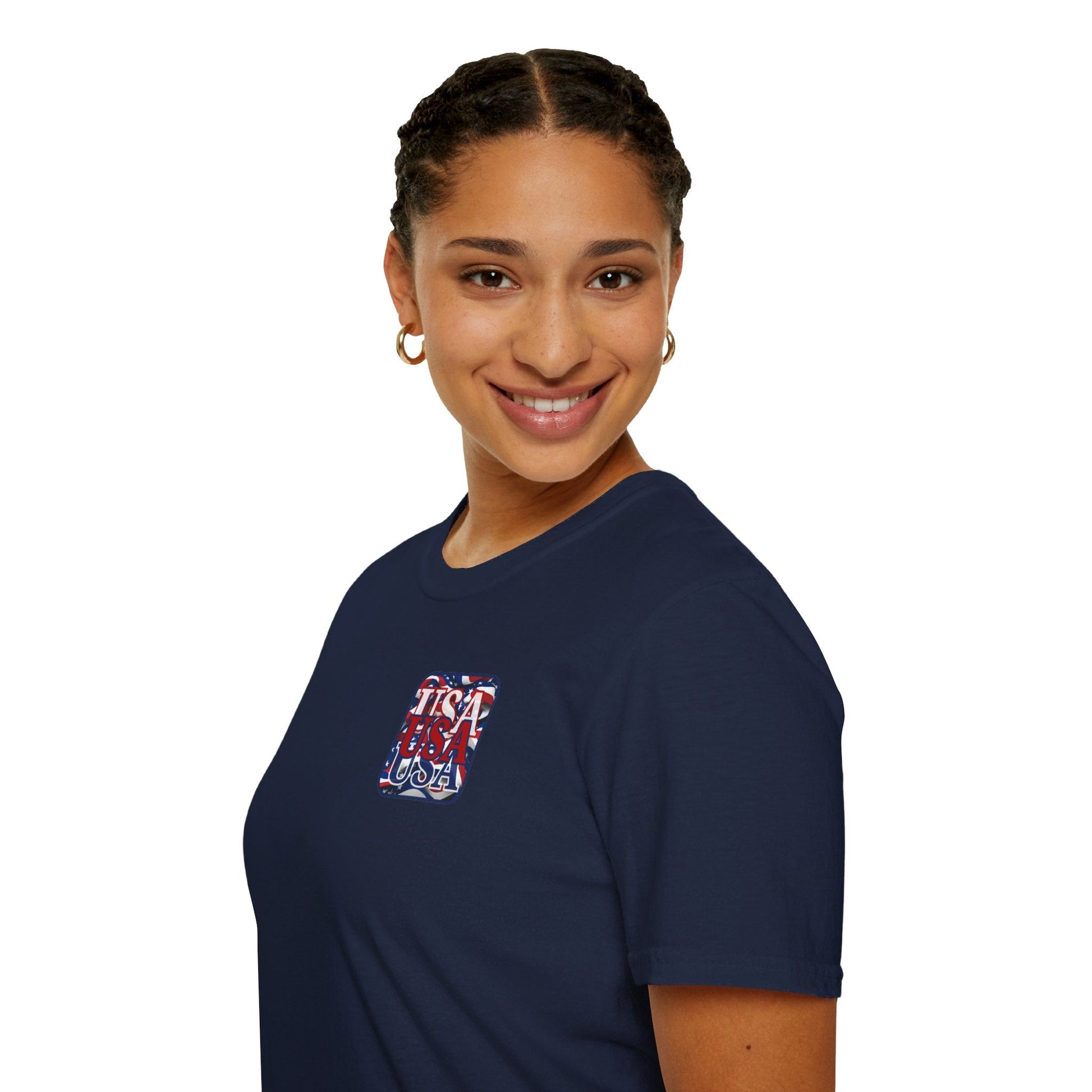 2 - sided RED White and Blue USA Patriot DKcolors Unisex T-Shirt by cypherpunkgear – cypherpunkgear.com | Cypherpunk Merch