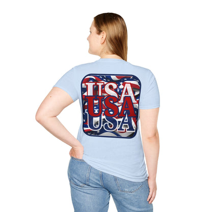 2 - sided RED White and Blue USA Patriot LTcolors Unisex T-Shirt by cypherpunkgear – cypherpunkgear.com | Cypherpunk Merch