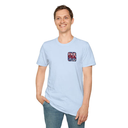 2 - sided RED White and Blue USA Patriot LTcolors Unisex T-Shirt by cypherpunkgear – cypherpunkgear.com | Cypherpunk Merch