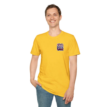 2 - sided Red White and BLUE USA Patriot LTcolors Unisex T-Shirt by cypherpunkgear – cypherpunkgear.com | Cypherpunk Merch