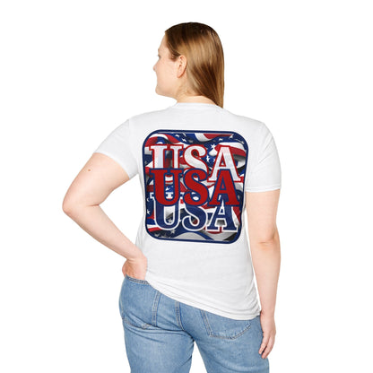 2 - sided RED White and Blue USA Patriot LTcolors Unisex T-Shirt by cypherpunkgear – cypherpunkgear.com | Cypherpunk Merch
