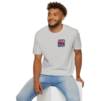 2 - sided RED White and Blue USA Patriot LTcolors Unisex T-Shirt by cypherpunkgear – cypherpunkgear.com | Cypherpunk Merch