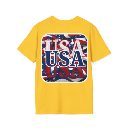 2 - sided Red White and BLUE USA Patriot LTcolors Unisex T-Shirt by cypherpunkgear – cypherpunkgear.com | Cypherpunk Merch