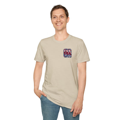 2 - sided RED White and Blue USA Patriot LTcolors Unisex T-Shirt by cypherpunkgear – cypherpunkgear.com | Cypherpunk Merch
