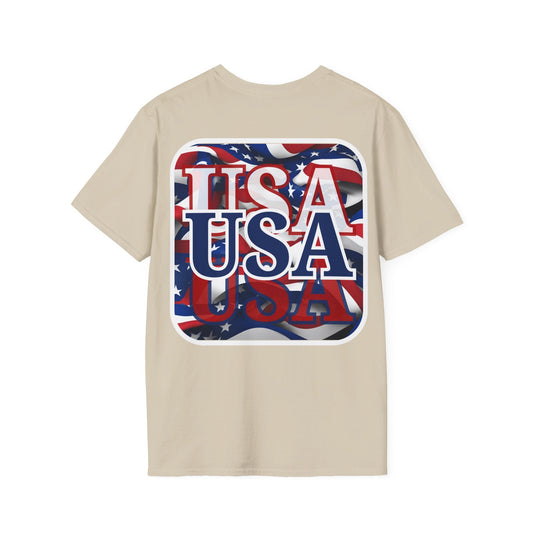 2 - sided Red White and BLUE USA Patriot LTcolors Unisex T-Shirt by cypherpunkgear – cypherpunkgear.com | Cypherpunk Merch