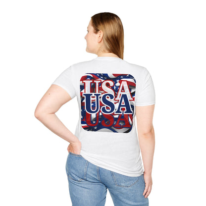 2 - sided Red White and BLUE USA Patriot LTcolors Unisex T-Shirt by cypherpunkgear – cypherpunkgear.com | Cypherpunk Merch