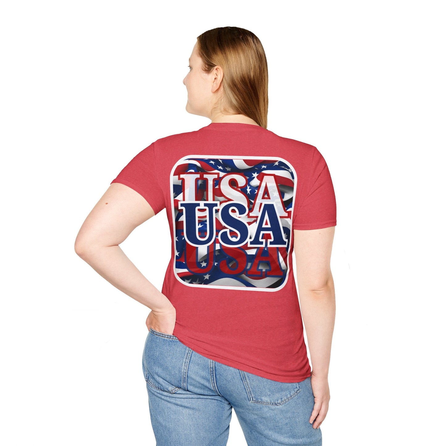 2 - sided Red White and BLUE USA Patriot LTcolors Unisex T-Shirt by cypherpunkgear – cypherpunkgear.com | Cypherpunk Merch