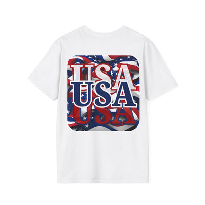 2 - sided Red White and BLUE USA Patriot LTcolors Unisex T-Shirt by cypherpunkgear – cypherpunkgear.com | Cypherpunk Merch