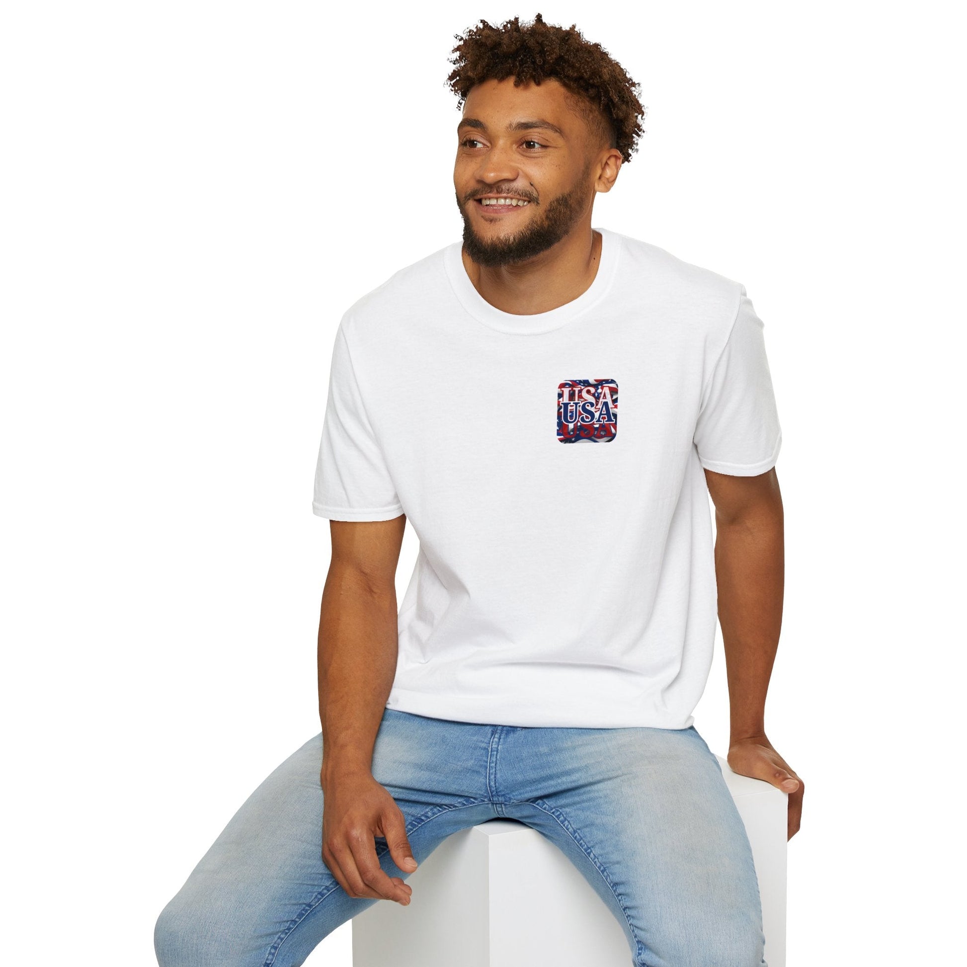 2 - sided Red White and BLUE USA Patriot LTcolors Unisex T-Shirt by cypherpunkgear – cypherpunkgear.com | Cypherpunk Merch