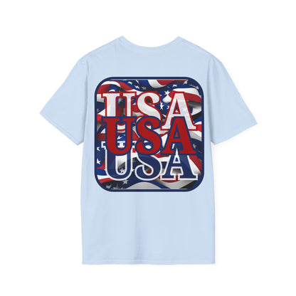 2 - sided RED White and Blue USA Patriot LTcolors Unisex T-Shirt by cypherpunkgear – cypherpunkgear.com | Cypherpunk Merch